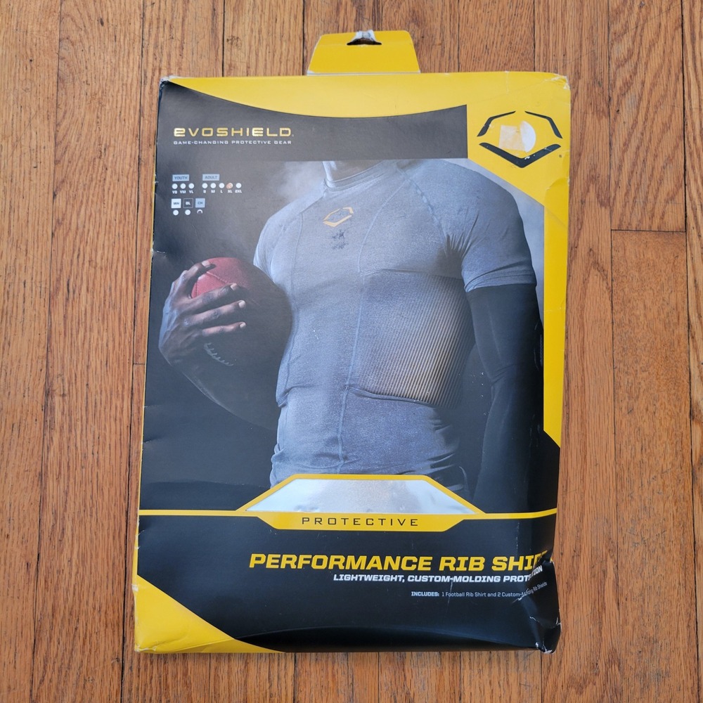 EvoShield XL Performance Rib Shirt Charcoal Gray Custom Molding Protection Sport